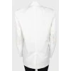 White leopard collar jacket