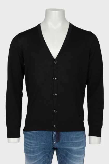 Men's black cardigan