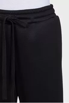 Black cropped sports trousers