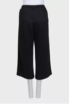 Black cropped sports trousers