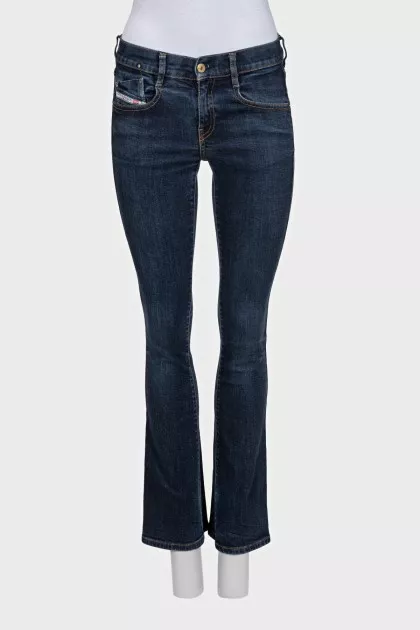 Синие джинсы boot cut fit на низкой посадке