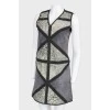 Suede leather inserts dress