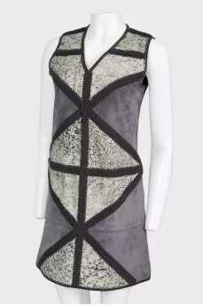 Suede leather inserts dress