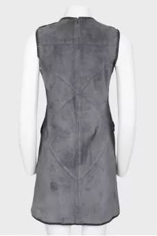 Suede leather inserts dress