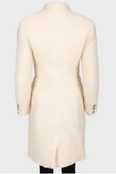 Cream bouclé coat