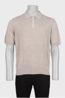 Чоловіче поло з шовку бежевого кольору