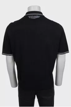 Men's black t-shirt with contrast piping