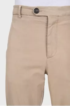 Men's beige straight-leg trousers
