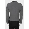 Gray patched shoulders blazer