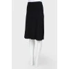 Black viscose skirt with an elastic band