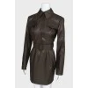 Dark brown dress with belt