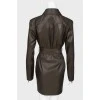 Dark brown dress with belt