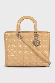 Lady Dior Large Beige Tote