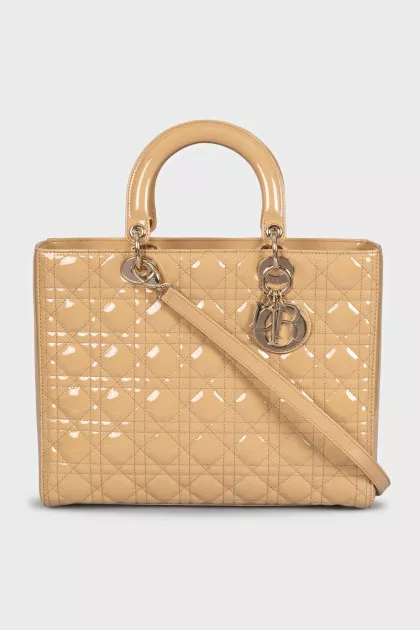 Тоут бежевого цвета Lady Dior Large