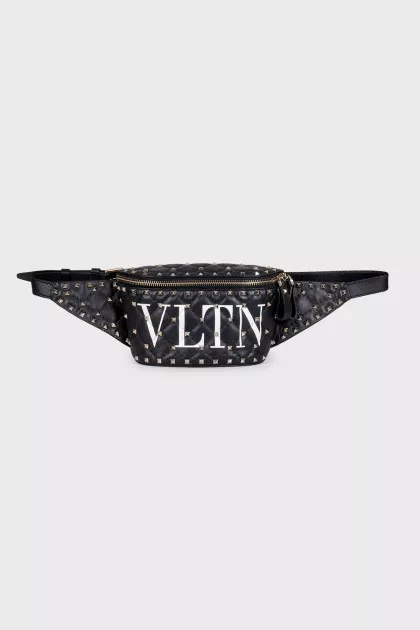 Кожаная черная сумка Rockstud