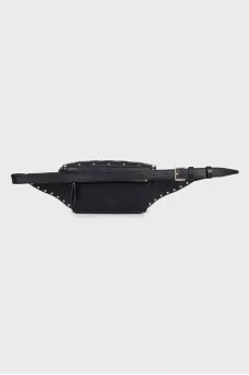 Кожаная черная сумка Rockstud