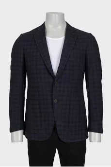 Men's checkered jacket made of wool, cashmere and silk