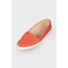 Red leather loafers