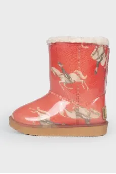Children's insulated red boots