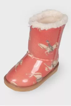 Children's insulated red boots