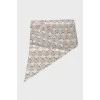 Beige silk scorpion pattern scarf