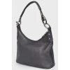 Black leather bag with lightning