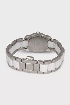 Watch with a bracelet decorated with ceramics