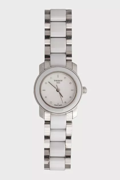 Watch with a bracelet decorated with ceramics