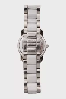 Watch with a bracelet decorated with ceramics