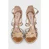 Gold embellished heeled sandals