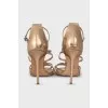 Gold embellished heeled sandals
