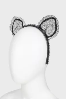 Black hoop with lace ears