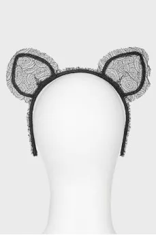 Black hoop with lace ears