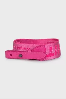 Rectangular pink printed leather bag