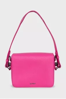 Rectangular pink printed leather bag