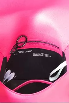 Rectangular pink printed leather bag