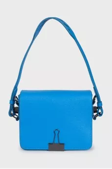 Blue crossbody with signature clasp