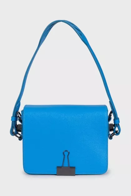 Blue crossbody with signature clasp