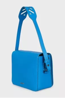 Blue crossbody with signature clasp