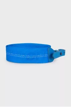 Blue crossbody with signature clasp