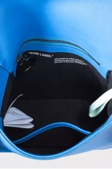 Blue crossbody with signature clasp