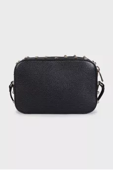 Black crossbody with gold studs