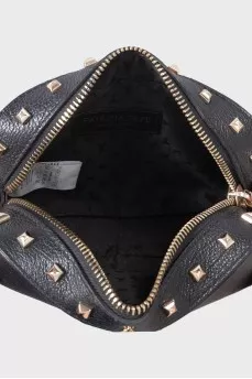 Black crossbody with gold studs