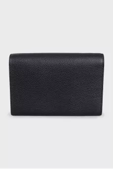Black leather bag with Dionysus decor