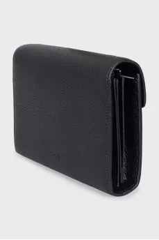 Black leather bag with Dionysus decor