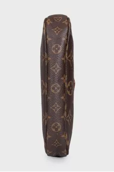 Brown Multi Pochette printed bag