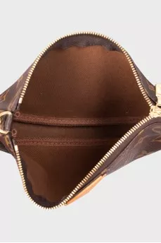 Brown Multi Pochette printed bag
