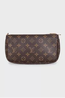 Brown Multi Pochette printed bag