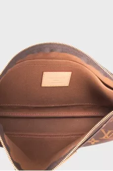 Brown Multi Pochette printed bag
