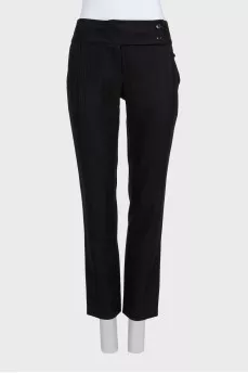 Black button-down trousers